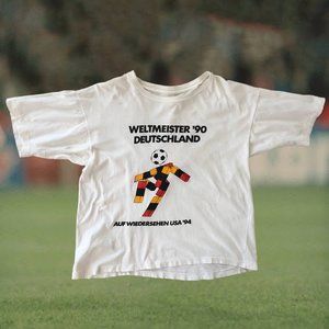 Germany 'Weltmeister '90 Deutschland Soccer T-Shirt Medium Football Futbol VTG